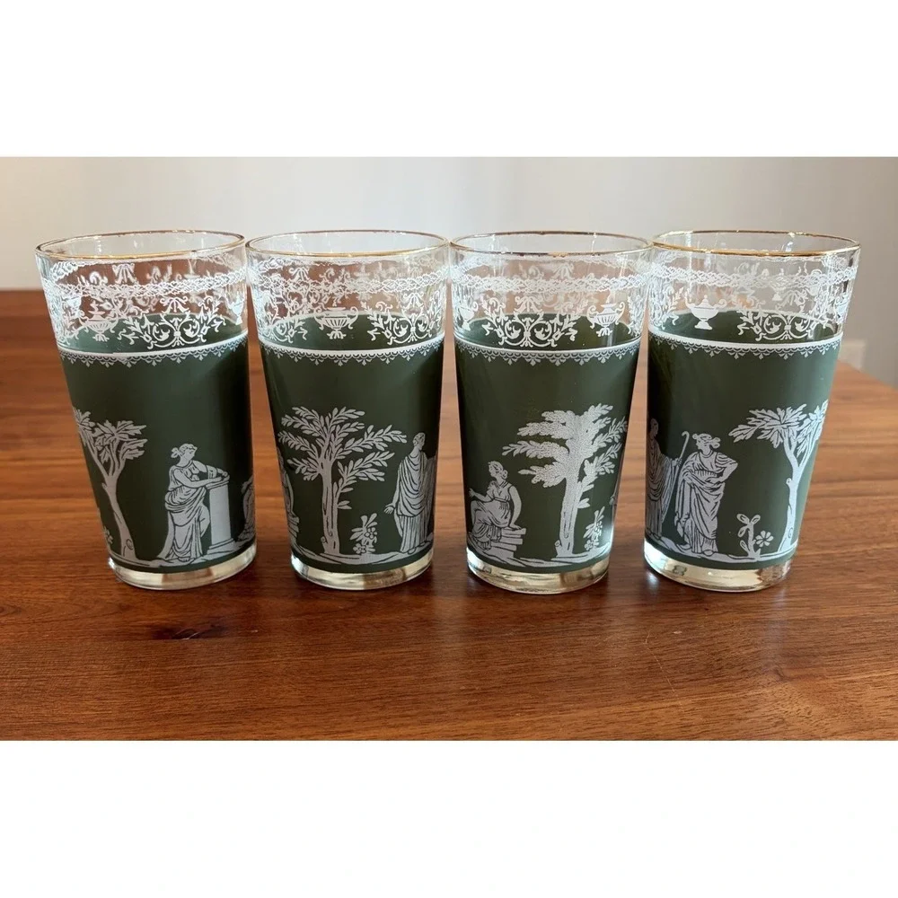 Set of 4 Greek Wedgewood Hellenic Green Jeanette 5